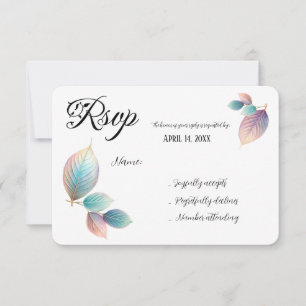 Cartons Réponse Pastel Iridescente Feuille Mariage Dreamy Pastels
