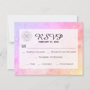Cartons Réponse *~* Pastel Sacred Geometry Mariage d'aquarelle