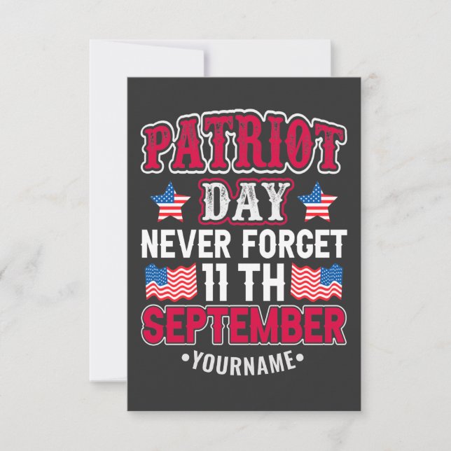 Cartons Réponse Patriot Day Never Forget 9 11 (Devant)