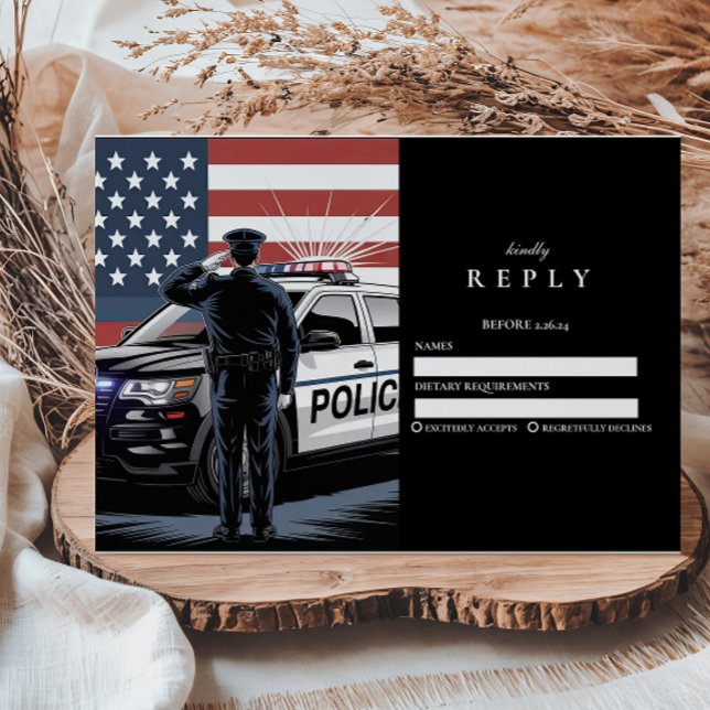 Cartons Réponse Patriotic Police Officer Graduation (Créateur téléchargé)