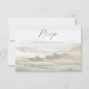Cartons Réponse Paysage serein à l'aquarelle