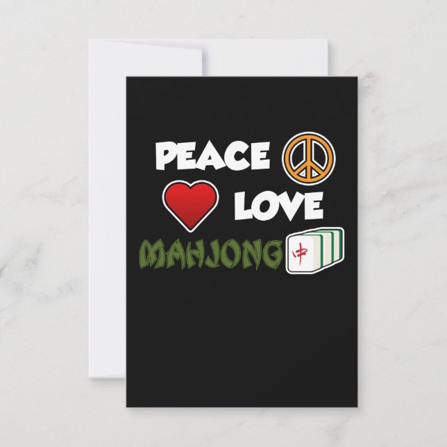 Cartons Réponse Peace Love Mahjong Jeu Joueur Mahjong (Devant)