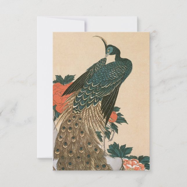 Cartons Réponse Peacock et Peonies par Mariage Hiroshige (Devant)