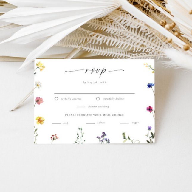 Cartons Réponse Petit Mariage Fleur sauvage (Créateur téléchargé)