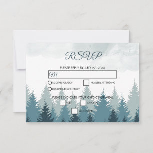 Cartons Réponse Pine Arbre Aquarelle Forêt Mariage rustique