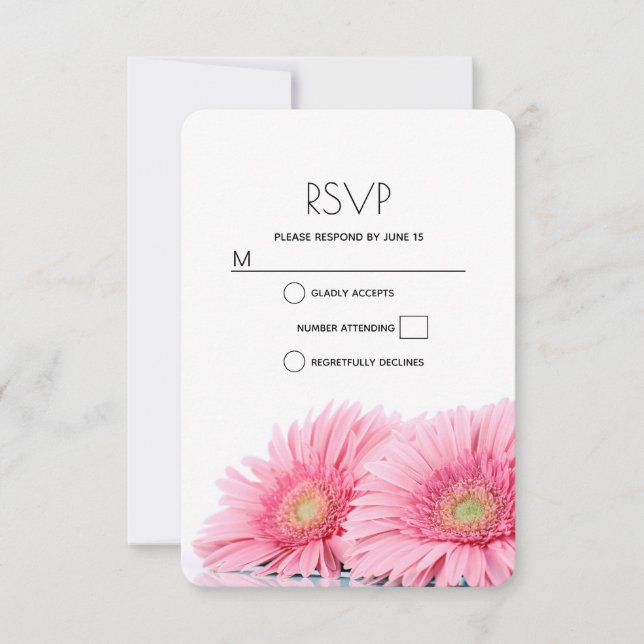 Cartons Réponse Pink Gerbera Daisies Élégant Mariage de photograph (Devant)