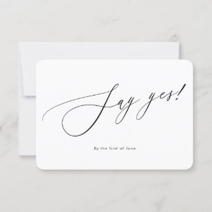 Cartons Réponse PixDezines dit Oui minimaliste Luxe Calligraphie
