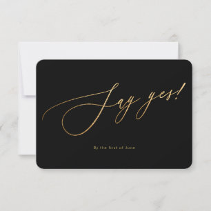 Cartons Réponse PixDezines Dites Oui Faux Gold Luxe Calligraphie