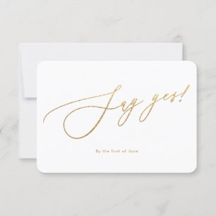 Cartons Réponse PixDezines Dites Oui Faux Gold Luxe Calligraphie R