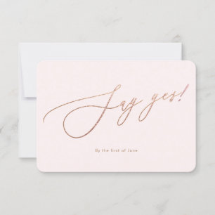 Cartons Réponse PixDezines Dites Oui Rose Gold Luxe Calligraphie