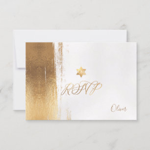 Cartons Réponse PixDezines Faux Gold Brustrokes Mitzvah ✡