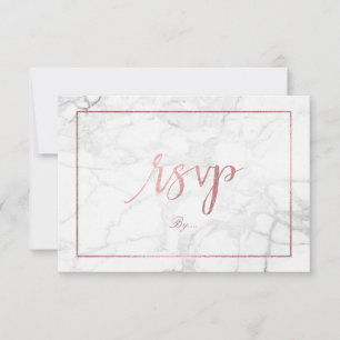 Cartons Réponse PixDezines Marbre RSVP/Or Rose Faux