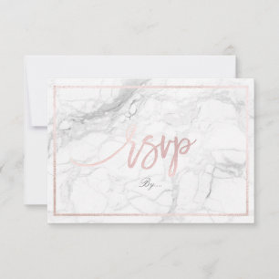 Cartons Réponse PixDezines Marbre RSVP/Rose