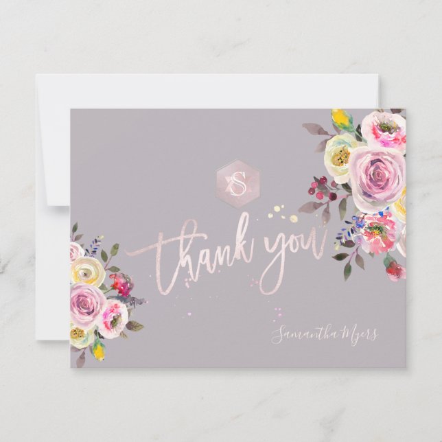 Cartons Réponse PixDezines Pastel Roses Mitzvah Merci ✡ (Devant)