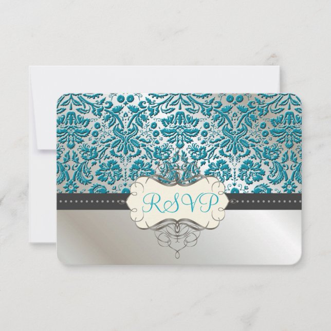 Cartons Réponse PixDezines rsvp/dentelle de faux feuil baroque/tur (Devant)