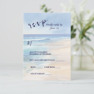 Cartons Réponse Plage tendance Aquarelle Océan Mariage choix de re