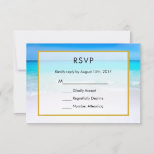 Cartons Réponse Plage tropicale avec un mariage maritime turquoise