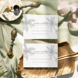Cartons Réponse Plage tropicale moderne Mariage minimaliste