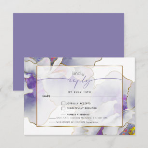 Cartons Réponse Plat Floral Violet Exotique