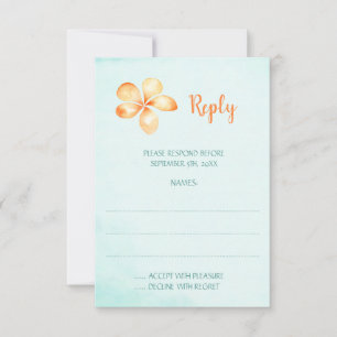 Cartons Réponse Plumeria jaune Mariage floral tropical