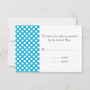 Cartons Réponse Pointe Polka blanche et bleue