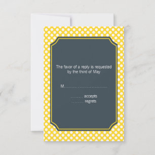 Cartons Réponse Pointe Polka blanche, jaune et charbon de bois