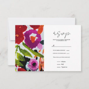 Cartons Réponse Pop of Bold Color Inky Watercolor Flowers