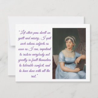 Cartons Réponse Portrait de Jane Austen avec citation (carte pliée