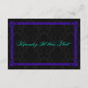 Cartons Réponse Poster Turquoise électrique et violet style mariag