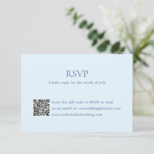 Cartons Réponse Poudre moderne bleu QR Code élégant mariage