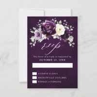 Poupée d'aubergine Plum Ivory Blanc Floral Mariage