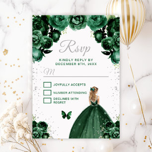Cartons Réponse Princesse aux cheveux blond argenté et vert foncé