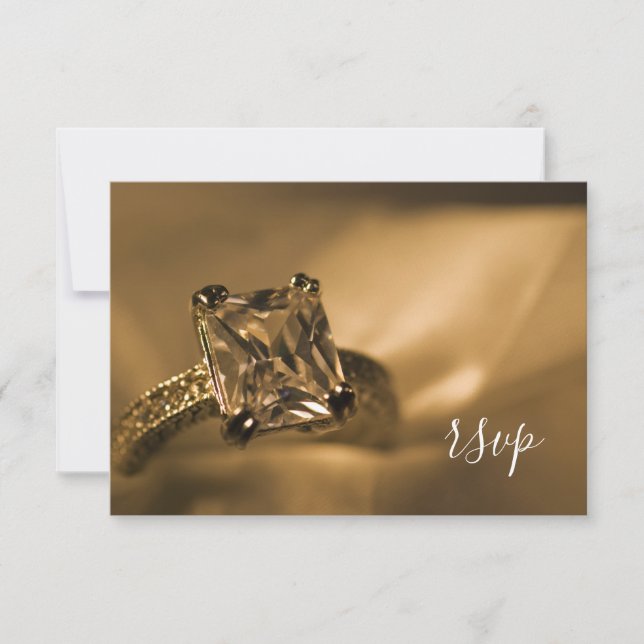 Cartons Réponse Princesse Coupe Diamond Fiançailles Ring Mariage R (Devant)