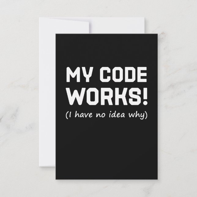 Cartons Réponse Programmeur Mon code fonctionne (Devant)