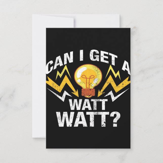 Cartons Réponse Puis-je avoir un Watt Watt ? - Funny Electricien (Devant)