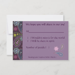 Cartons Réponse Purple Paisley