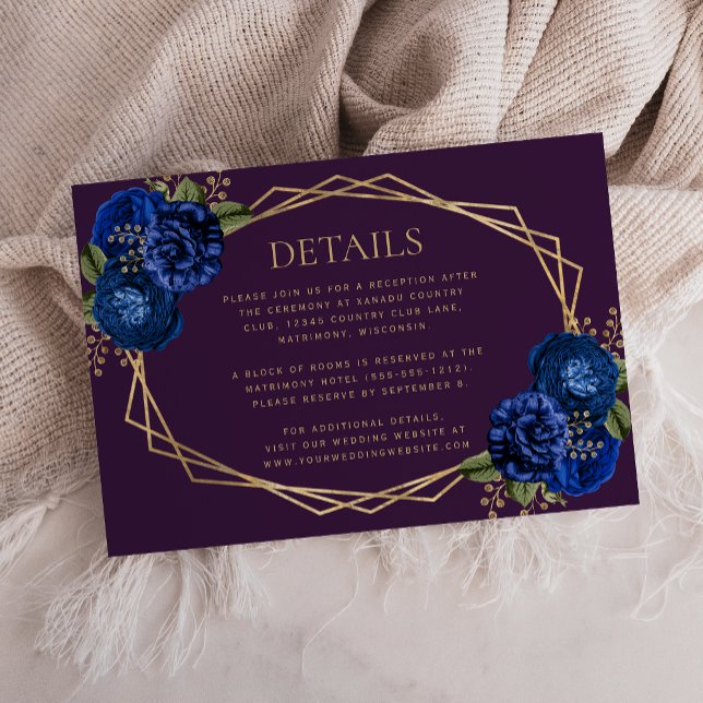 Cartons Réponse Purple Royal Blue Floral Gold Geo Détails du Maria (Créateur téléchargé)