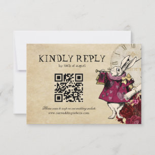 Cartons Réponse QR Code Burgundy Alice au pays des merveilles Mari