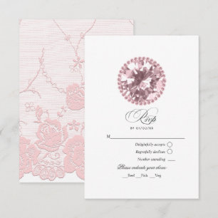Cartons Réponse Quinceañera en diamant rose