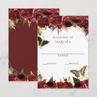 Quinceanera Papillons Floraux Or Bourgogne 