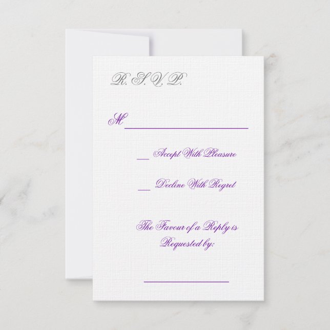 CARTONS RÉPONSE R.S.V.P. (Devant)