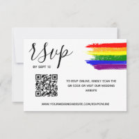 Rainbow Paint Stroke LGBT Mariage QR Code