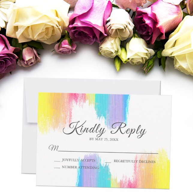 Cartons Réponse Rainbow Paint Strokes LGBTQ Mariage Répondre (Créateur téléchargé)