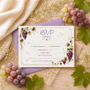 Cartons Réponse Raisin de Vigne Violet Élégant et Intemporel Aquar