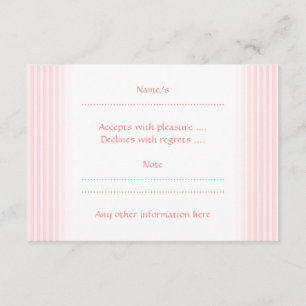 Cartons Réponse Rayures de rose en pastel