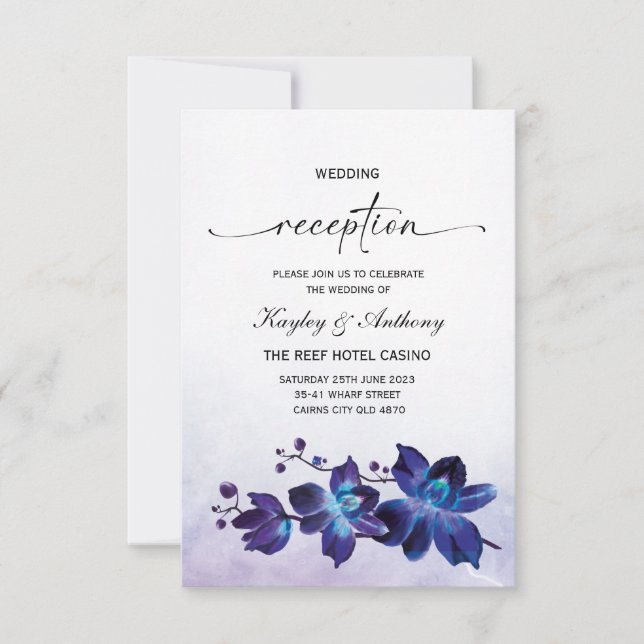 Cartons Réponse Réception violette Turquoise Blue Orchid (Devant)