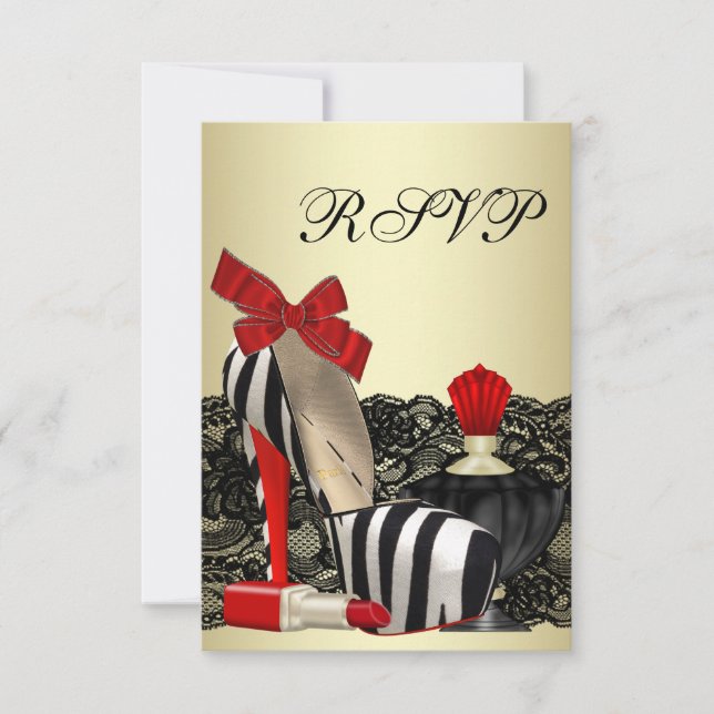 Cartons Réponse Red Zebra High Heel Chaussures Red Zebra Party RSV (Devant)