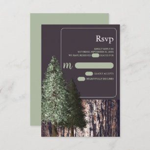 Cartons Réponse Redwoods & Bark, Mariage rustique