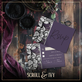 Cartons Réponse Regal Lilac, Brilliant White Bloom Response Card