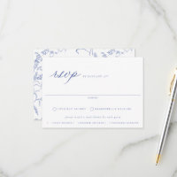 Regency Blue Floral Repas Choix Mariage